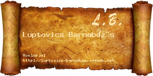 Luptovics Barnabás névjegykártya